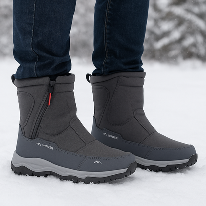 Buty zimowe damskie - Wodoodporne z tkaniny Oxford - Ocieplane
