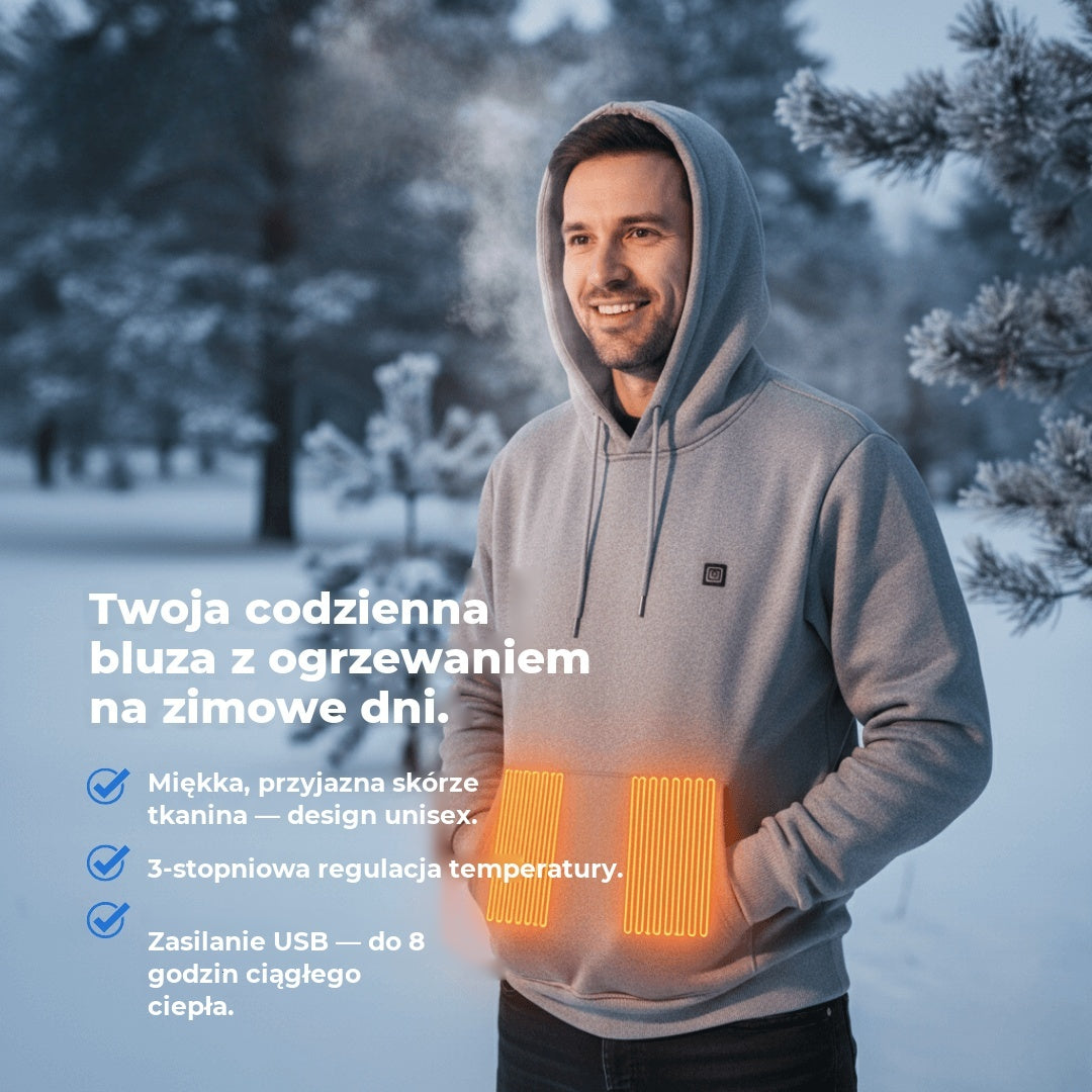 Bluza ogrzewana z trzema strefami grzewczymi — USB