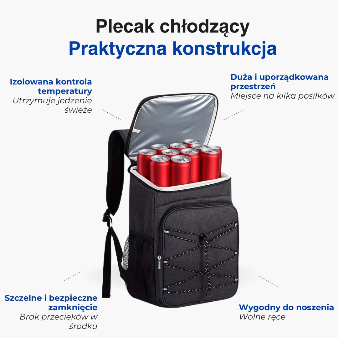Plecak lunchowy z izolacją – Duża pojemność – Praktyczna torba termiczna