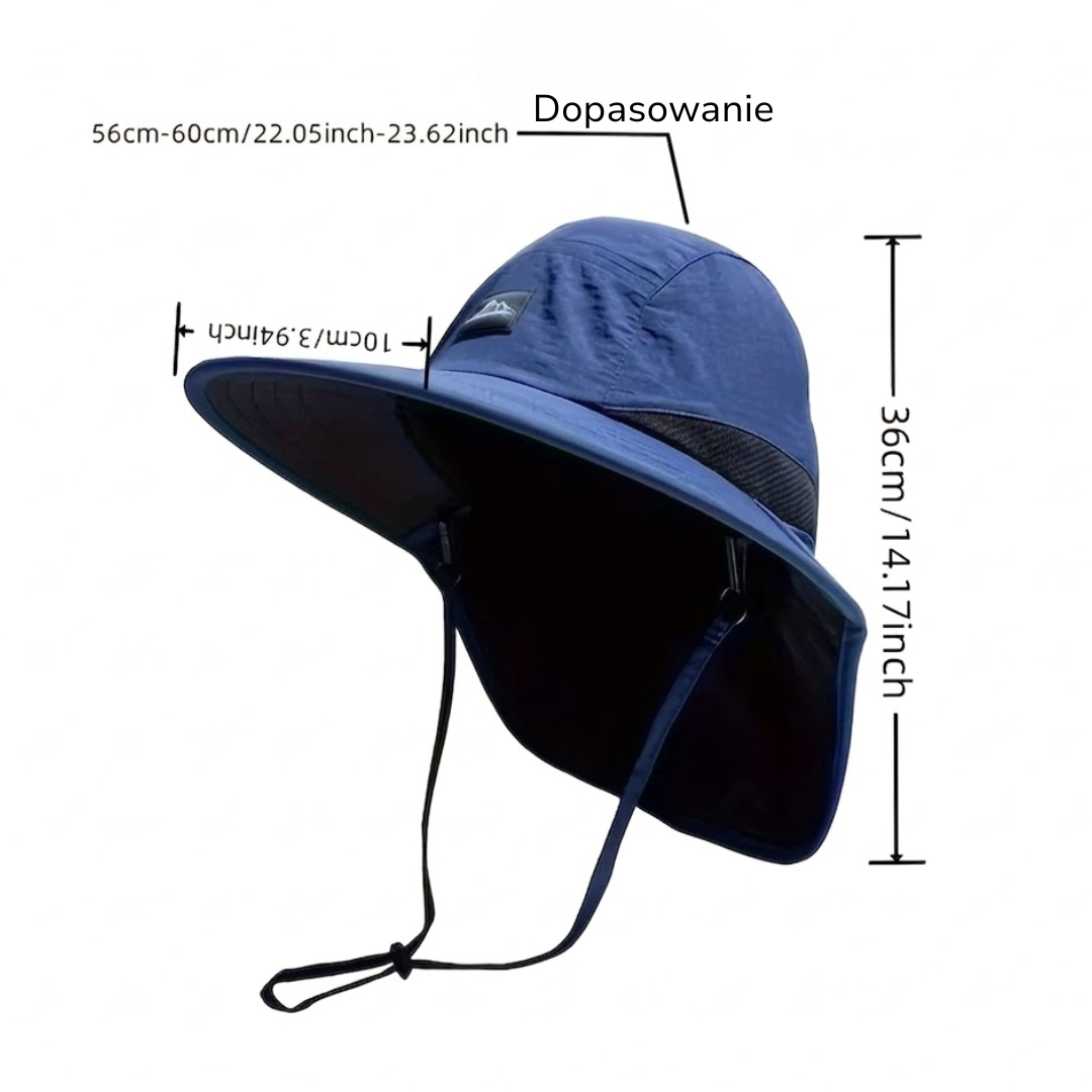 Kapelusz przeciwsłoneczny unisex – Szerokie rondo – Z osłoną na kark
