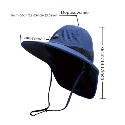 Kapelusz przeciwsłoneczny unisex – Szerokie rondo – Z osłoną na kark