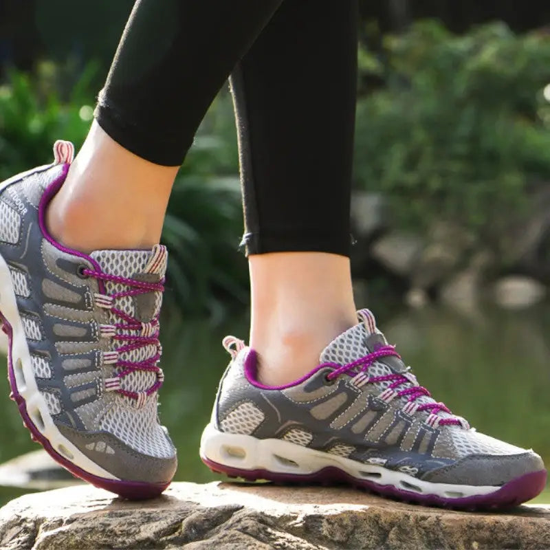 Letnie buty trekkingowe damskie z przewiewną siateczką