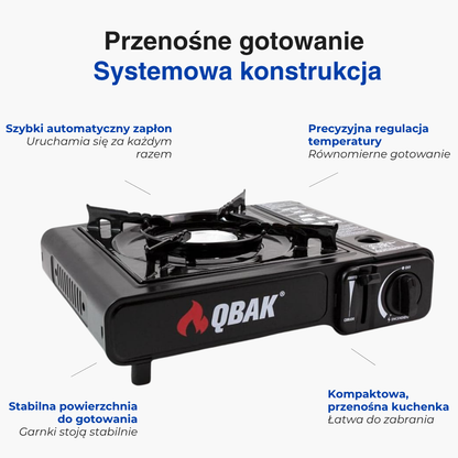 Przenośna kuchenka campingowa – Automatyczny zapłon – Precyzyjna regulacja płomienia