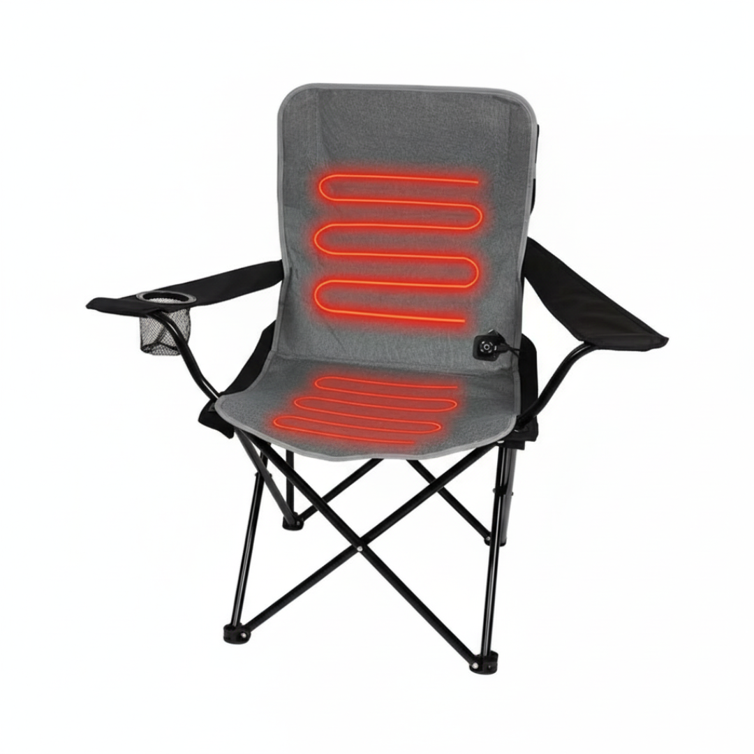Podgrzewane Krzesło Kempingowe – Składane Outdoor – Zasilane USB