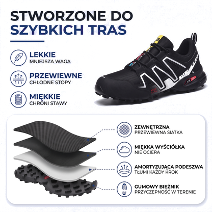 Lekkie, oddychające buty trekkingowe męskie z głębokim bieżnikiem