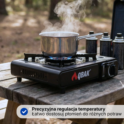 Przenośna kuchenka campingowa – Automatyczny zapłon – Precyzyjna regulacja płomienia
