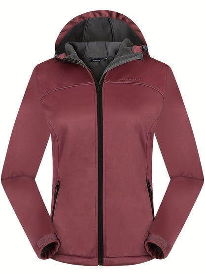 Kurtka softshell damska z polarową podszewką i kapturem