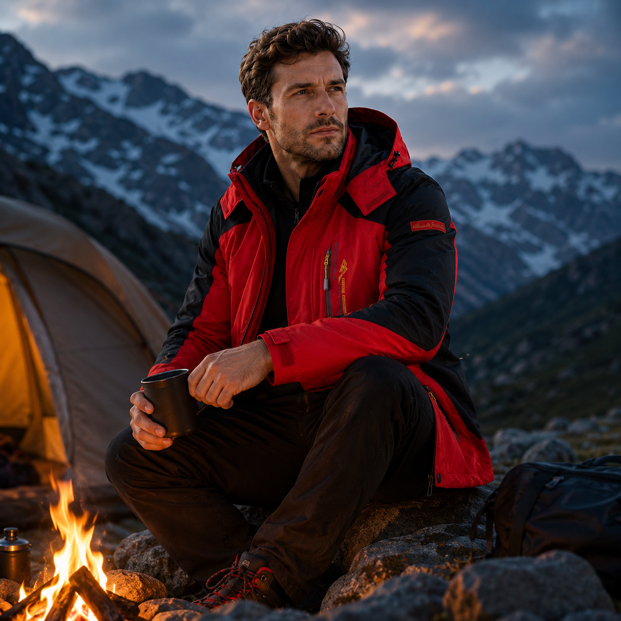 Kurtka jesienna męska wodoodporna z odpinanym kapturem