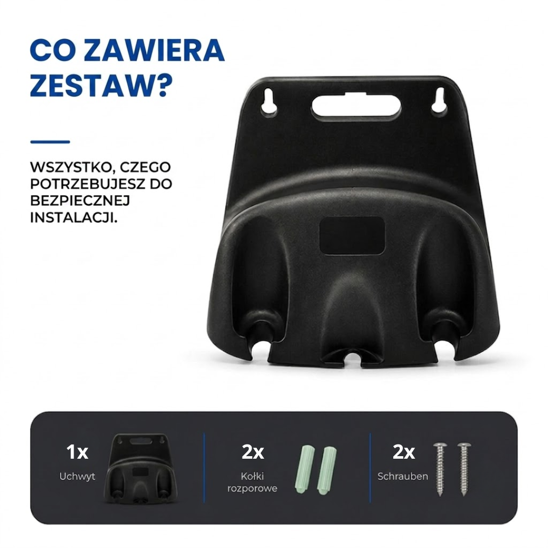 Wieszak na Wąż - Montaż Ścienny do 20M - Bez Plątania