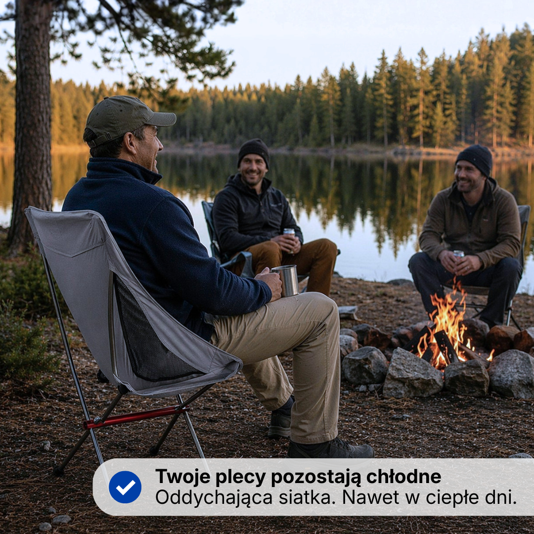 Ultralekki składany fotel campingowy – wysoki, przenośny fotel outdoorowy