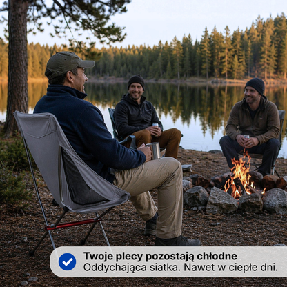Ultralekki składany fotel campingowy – wysoki, przenośny fotel outdoorowy