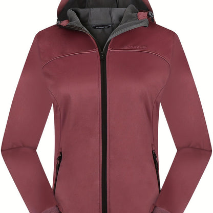 Kurtka softshell damska z polarową podszewką i kapturem