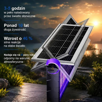 Solarna Lampa na Komary XXL - Trzy Świetlówki UV - Podwójne Ładowanie Wewnątrz i na Zewnątrz