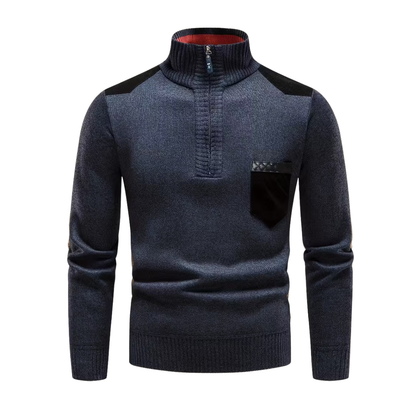 Sweter Dzianinowy – Zamek Półgolf – Zimowy Pulower