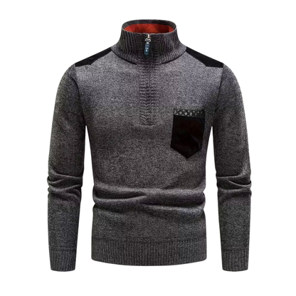 Sweter Dzianinowy – Zamek Półgolf – Zimowy Pulower