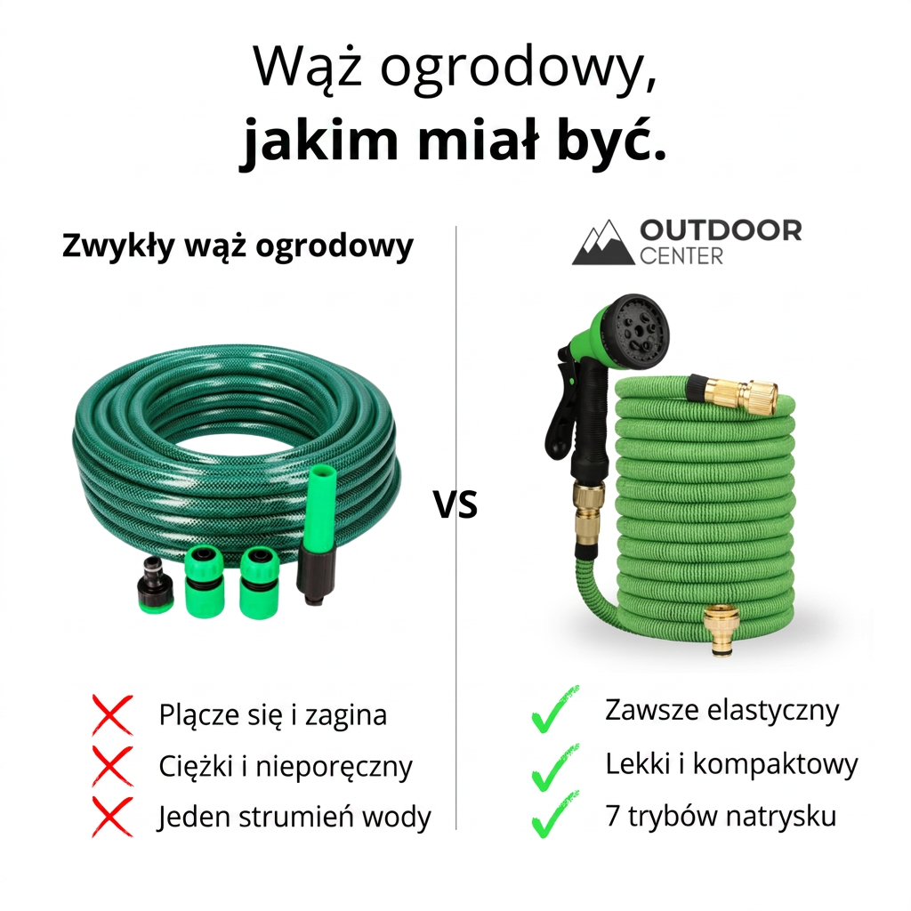 Elastyczny Wąż Ogrodowy z 7 Funkcjami Natrysku – Giętki i Lekki – 15/22/30 Metrów