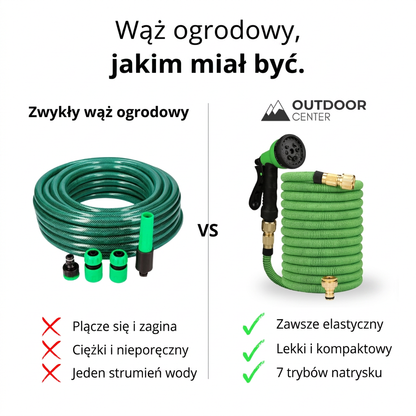 Elastyczny Wąż Ogrodowy z 7 Funkcjami Natrysku – Giętki i Lekki – 15/22/30 Metrów