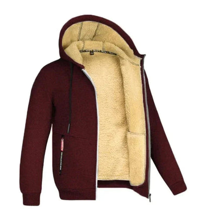 Bluza męska rozpinana z kapturem z podszewką sherpa