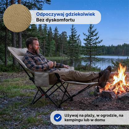 Regulowany fotel relaksacyjny – Składany – Z podnóżkiem