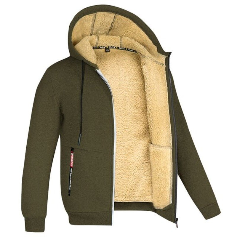 Bluza męska rozpinana z kapturem z podszewką sherpa