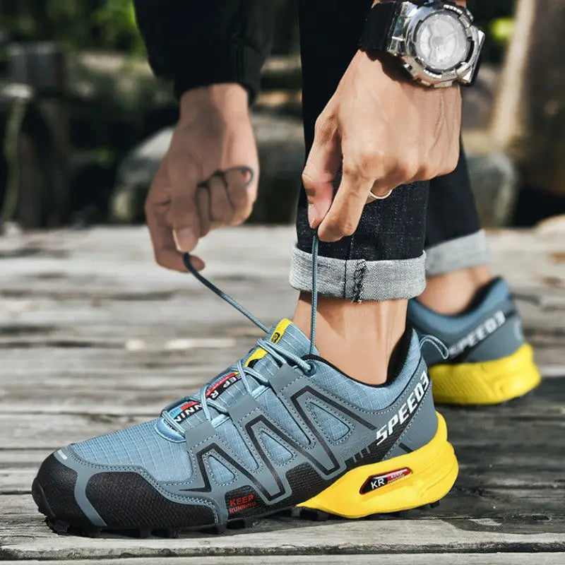 Lekkie, oddychające buty trekkingowe męskie z głębokim bieżnikiem
