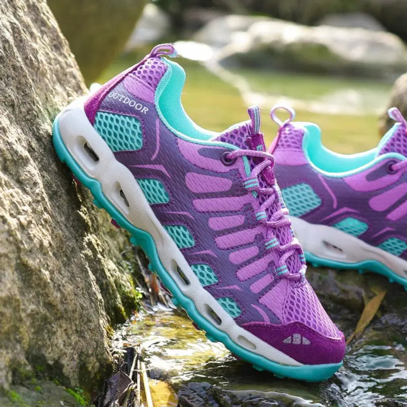 Letnie buty trekkingowe damskie z przewiewną siateczką