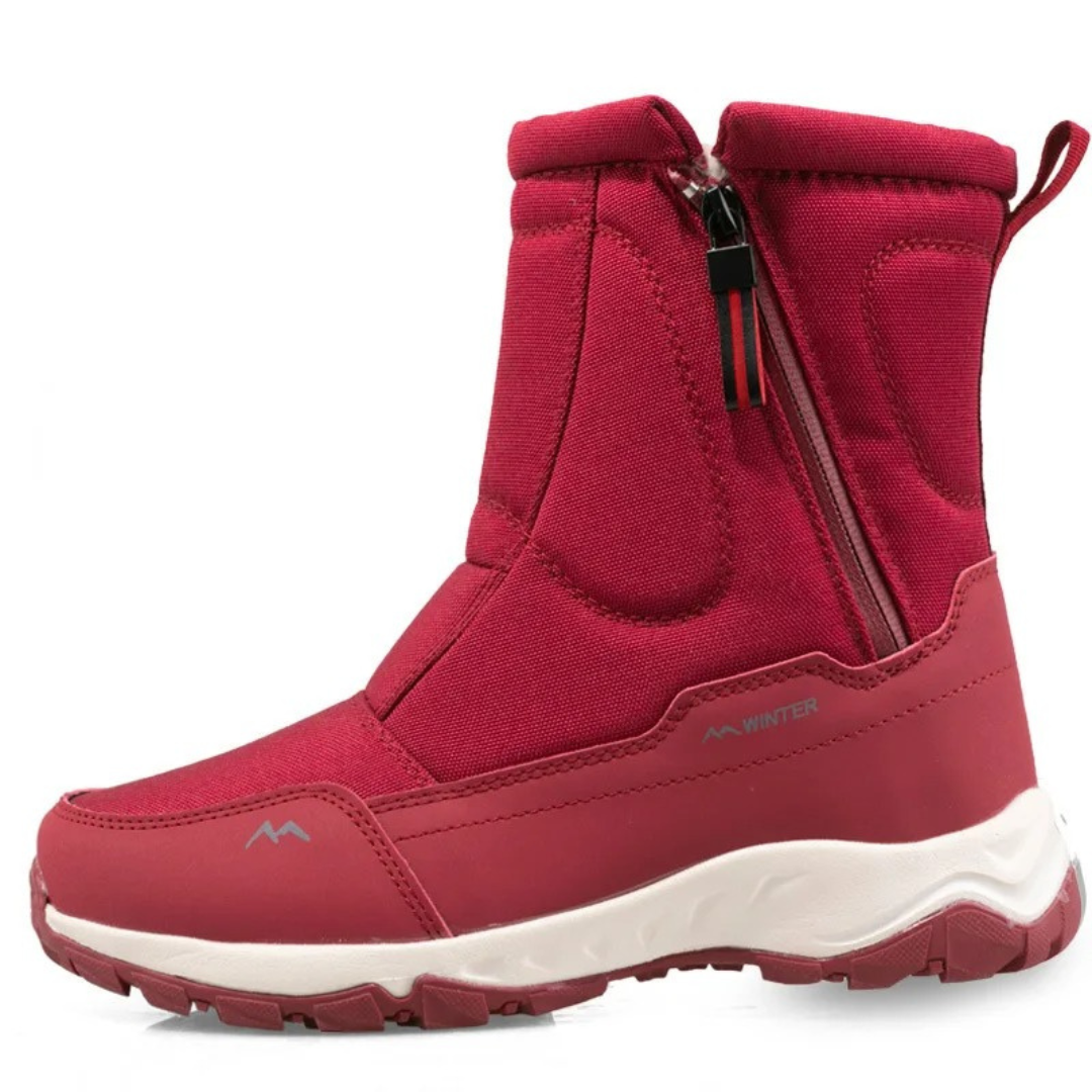Buty zimowe damskie - Wodoodporne z tkaniny Oxford - Ocieplane