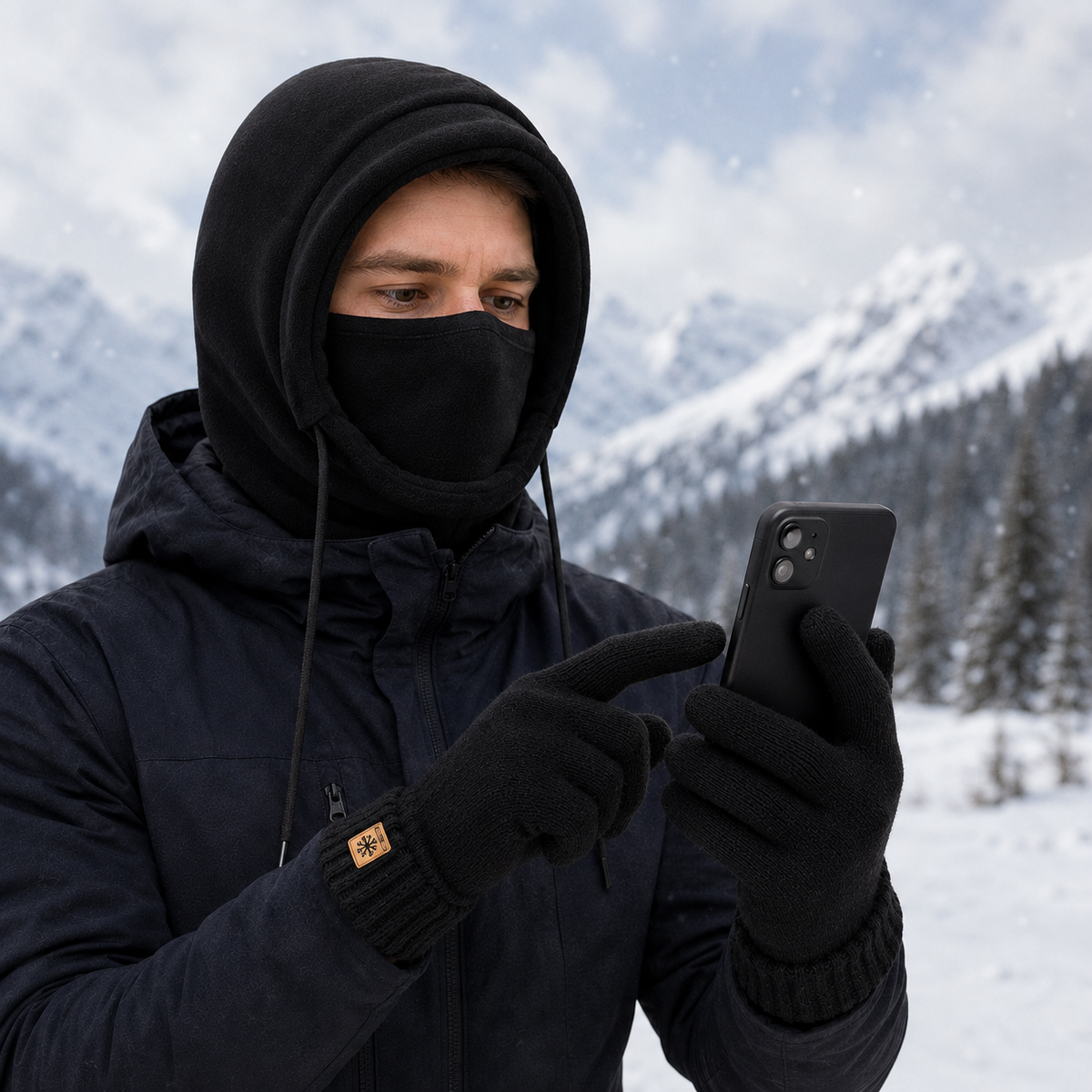 Kominiarka z polaru w zestawie z rękawiczkami i skarpetami