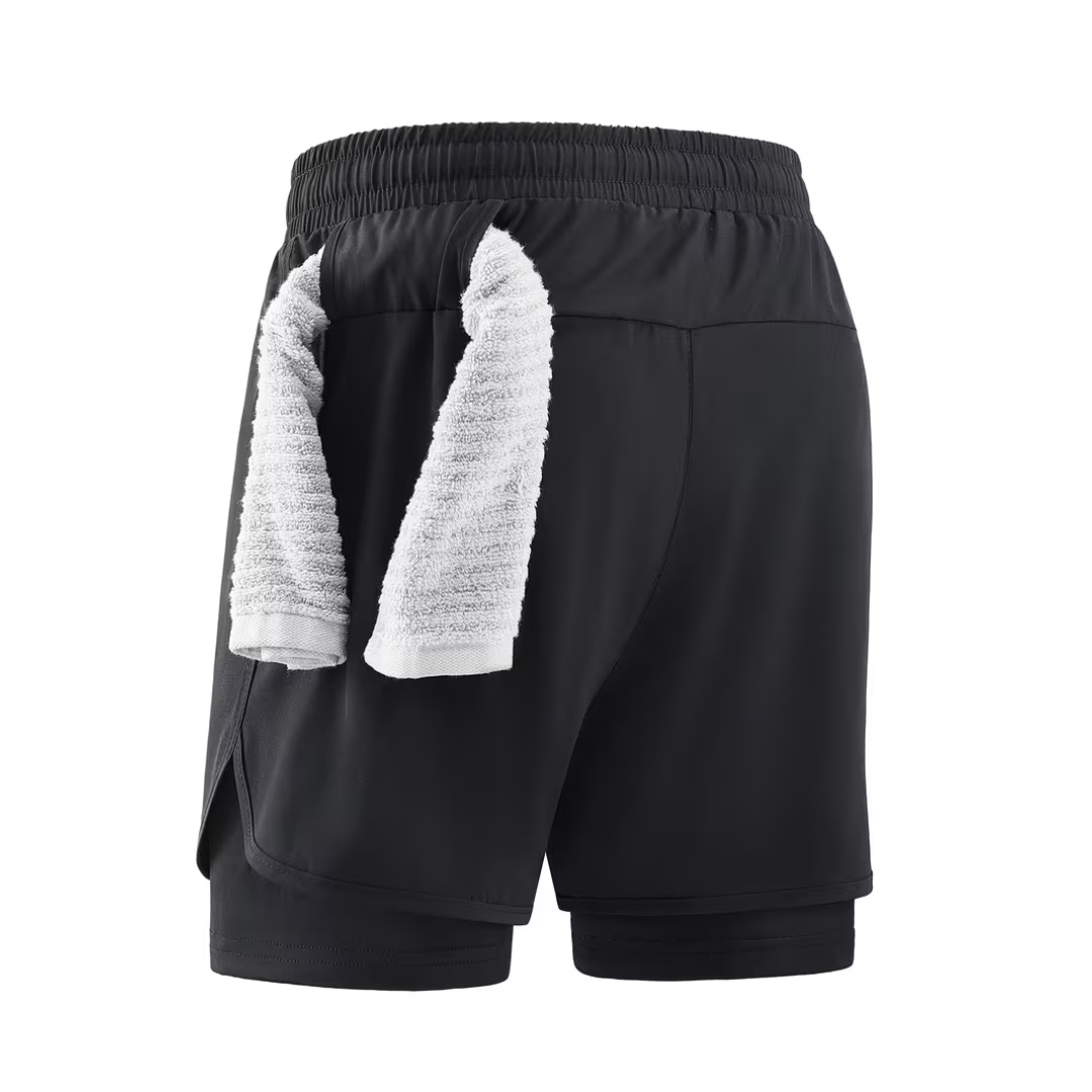 Męskie spodenki sportowe 2w1 – szybkoschnące i wygodne