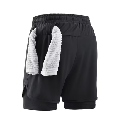 Męskie spodenki sportowe 2w1 – szybkoschnące i wygodne