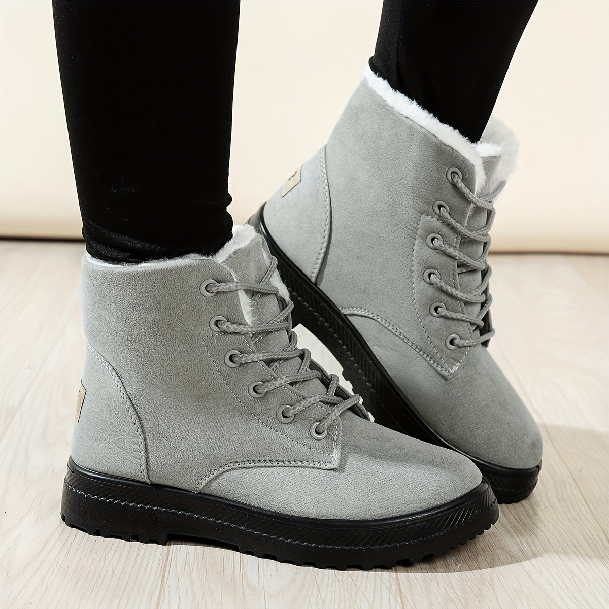 Buty zimowe damskie ocieplane, sznurowane