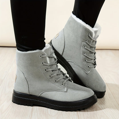 Buty zimowe damskie ocieplane, sznurowane