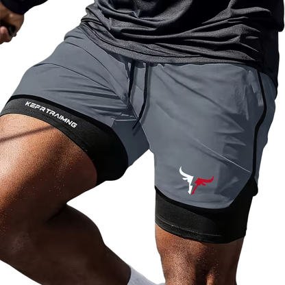 Męskie spodenki sportowe 2w1 – szybkoschnące i wygodne