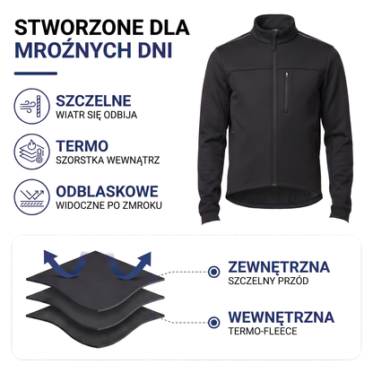 Wiatroszczelna kurtka rowerowa zimowa męska z ociepleniem