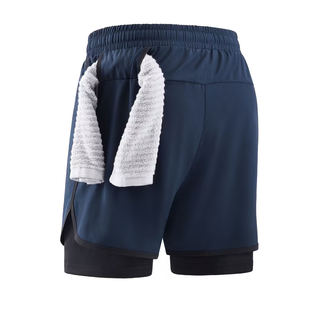 Męskie spodenki sportowe 2w1 – szybkoschnące i wygodne