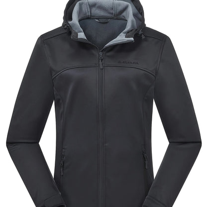 Kurtka softshell damska z polarową podszewką i kapturem
