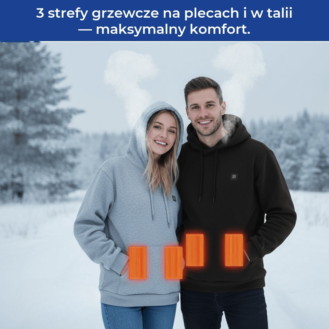 Bluza ogrzewana z trzema strefami grzewczymi — USB