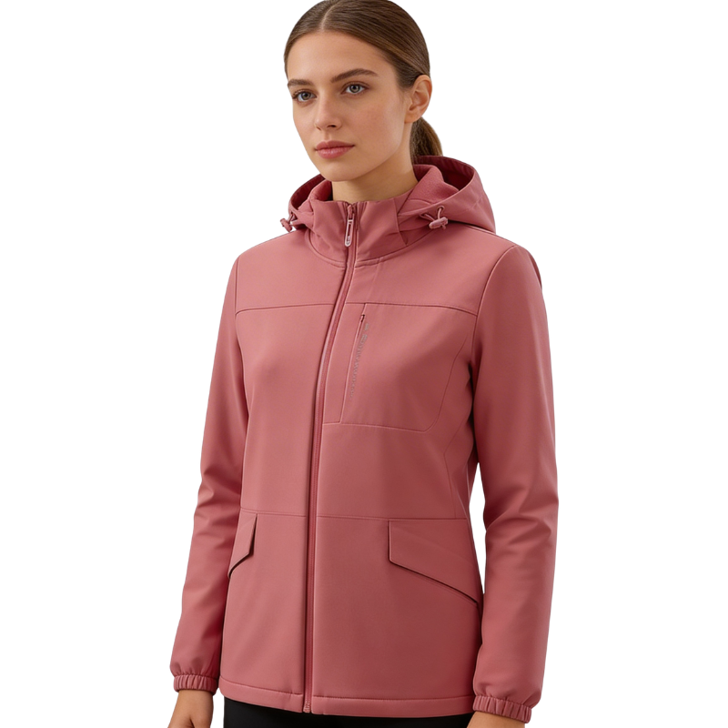 Kurtka jesienna damska softshell z polarową podszewką