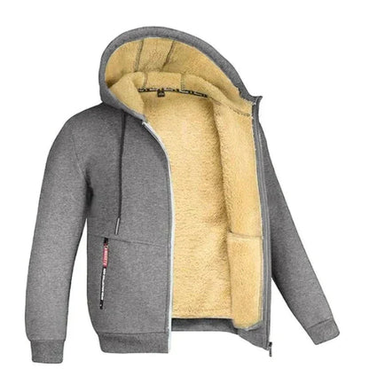 Bluza męska rozpinana z kapturem z podszewką sherpa