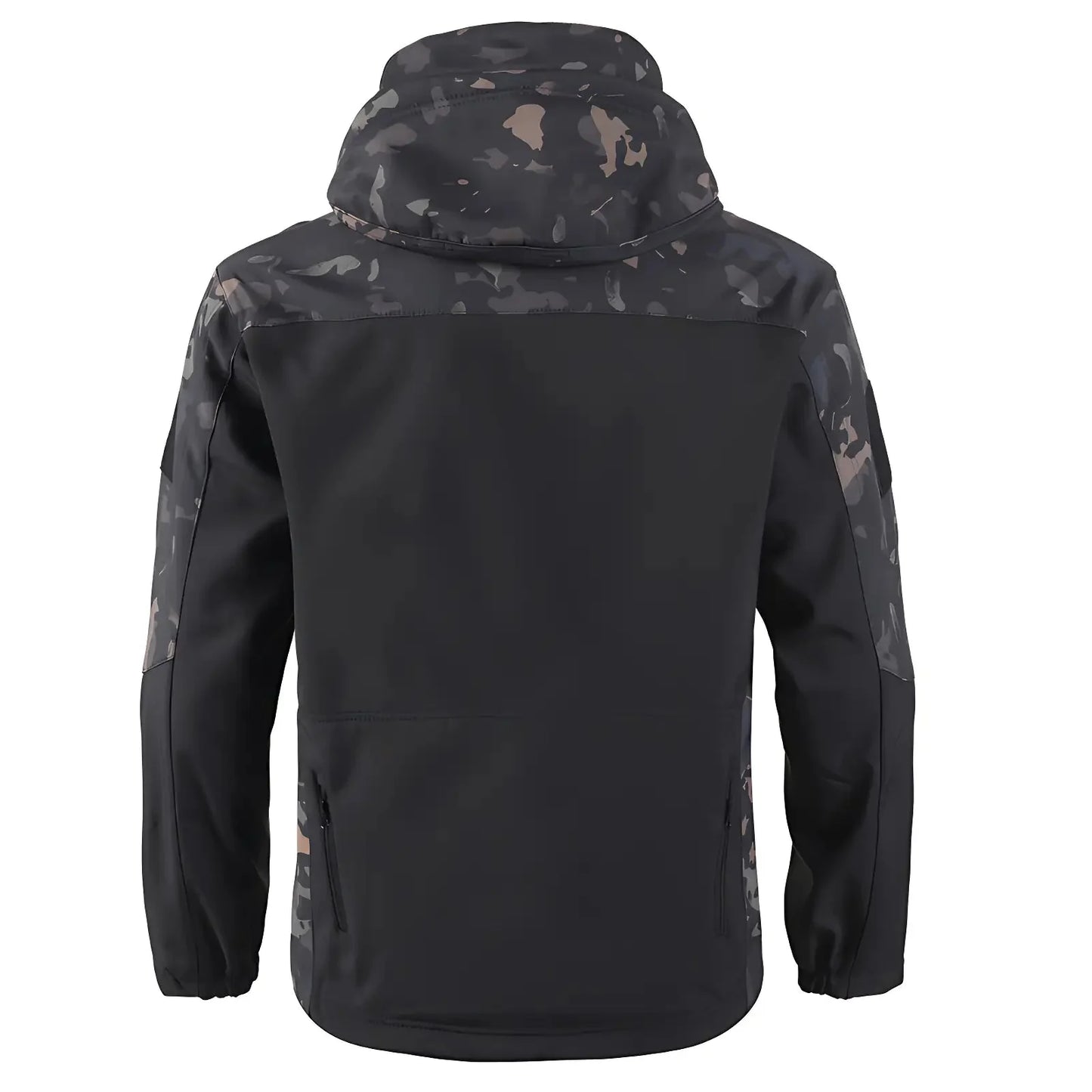 Kurtka softshell męska z polarową podszewką i taktycznym kapturem