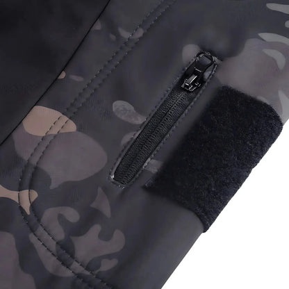 Kurtka softshell męska z polarową podszewką i taktycznym kapturem