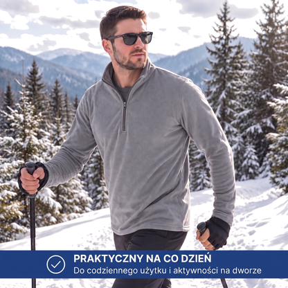 Polar męski troyer z półzamkiem i wysoką stójką