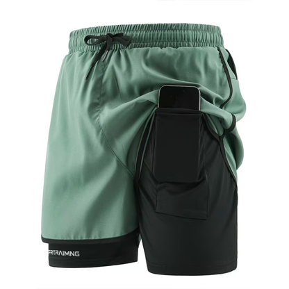 Męskie spodenki sportowe 2w1 – szybkoschnące i wygodne