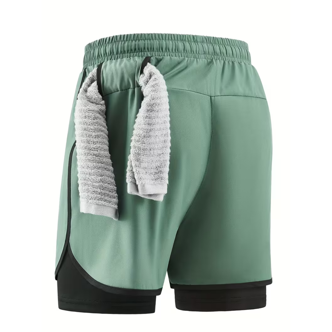 Męskie spodenki sportowe 2w1 – szybkoschnące i wygodne