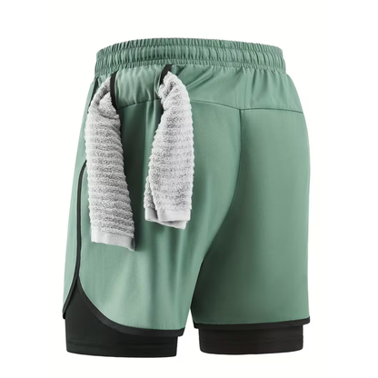 Męskie spodenki sportowe 2w1 – szybkoschnące i wygodne