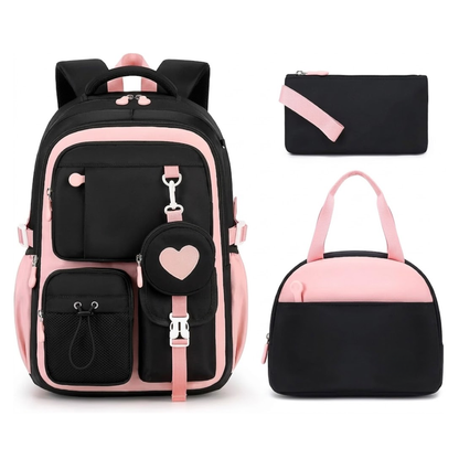 Plecak szkolny dla dziewczyny - zestaw 3w1 - na laptopa 15,6"