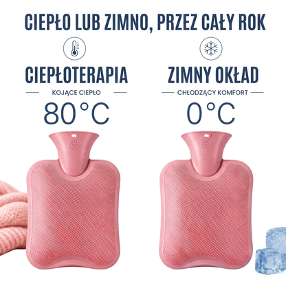 Termofor 2 litry w miękkim dzianinowym pokrowcu