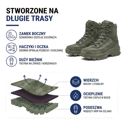 Buty taktyczne męskie z bocznym zamkiem błyskawicznym