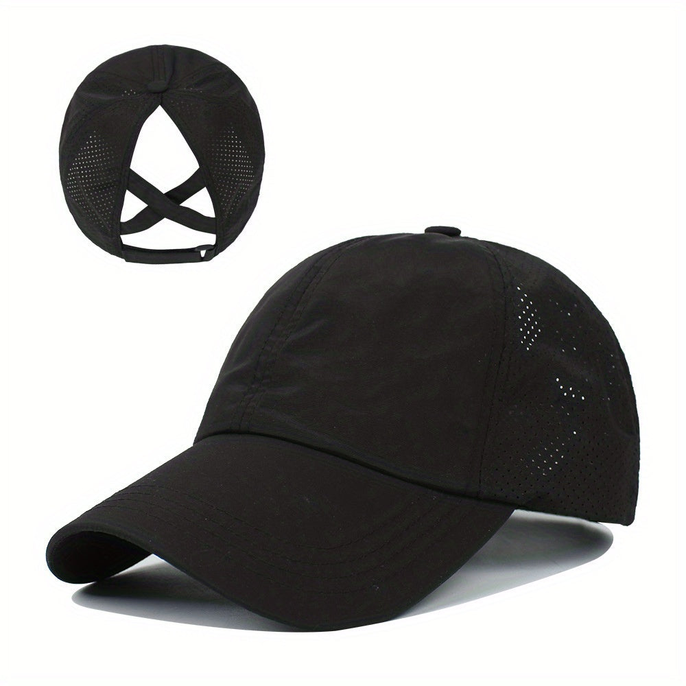 Czapka na Kucyk Unisex - Szybkoschnąca - Regulowana