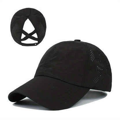Czapka na Kucyk Unisex - Szybkoschnąca - Regulowana